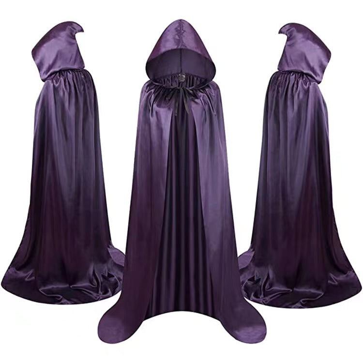 Kids Halloween wizard cosplay cloak with reversible cape