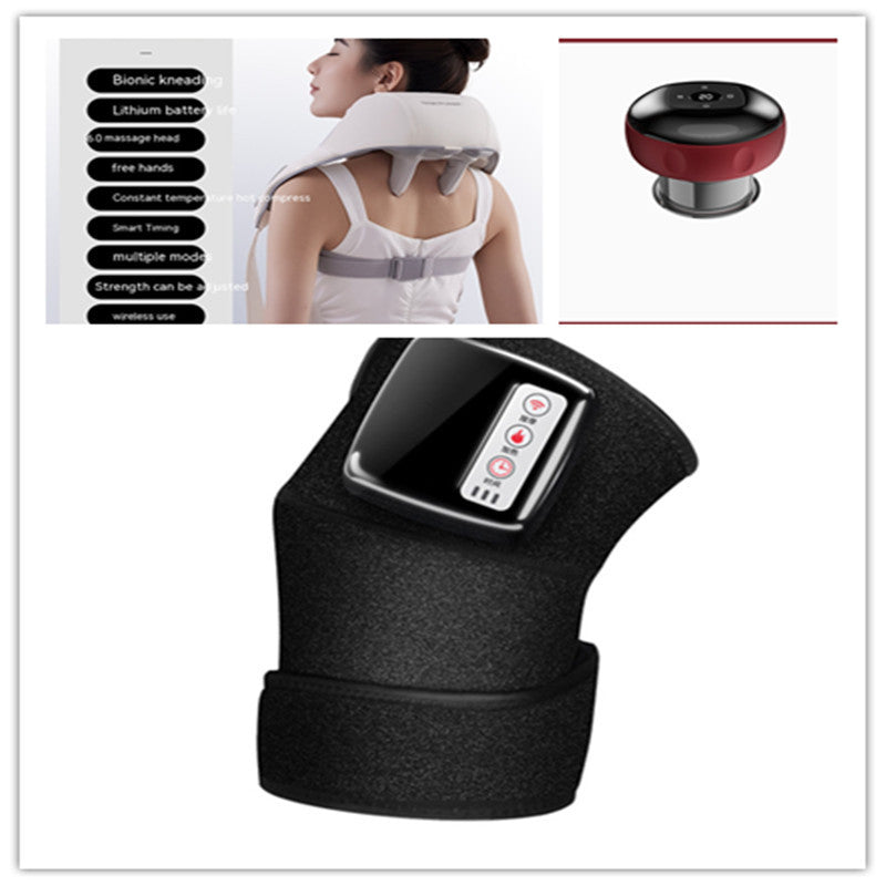 Infrared Heating Knee Massager wrap in use