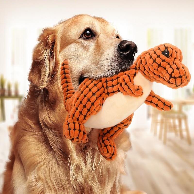 Interactive Dog Toy Dinosaur Plush for Large Dogs