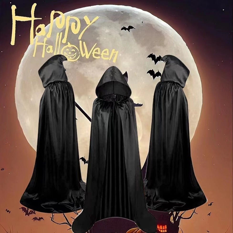 Kids Halloween wizard cosplay cloak with reversible cape