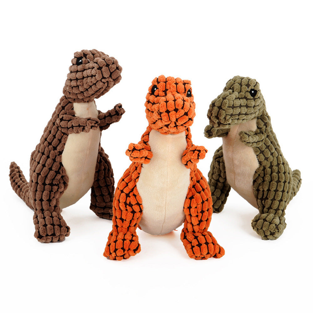 Interactive Dog Toy Dinosaur Plush for Large Dogs