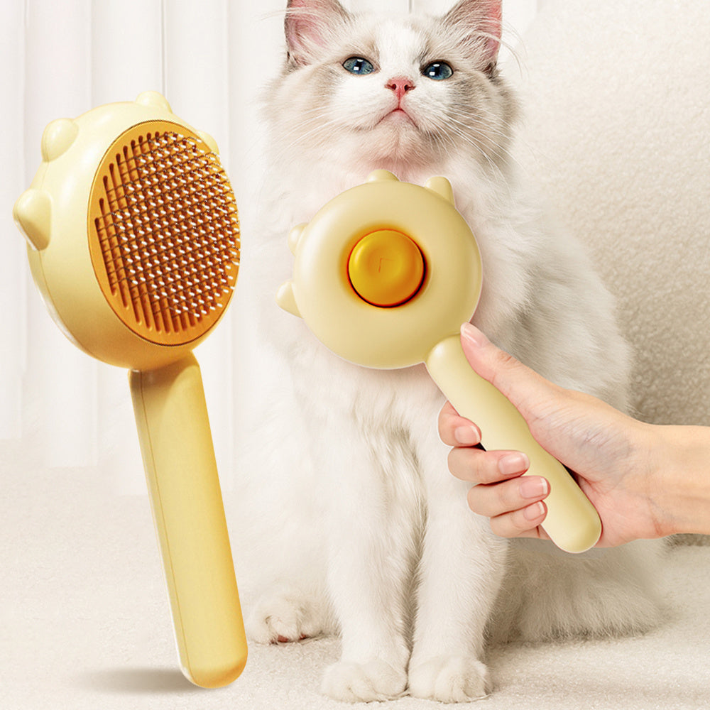 Green Pet Hair Removal Brush for Cats and Dogs