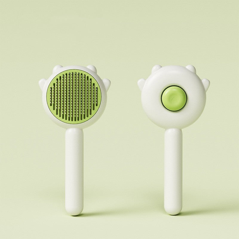 Green Pet Hair Removal Brush for Cats and Dogs