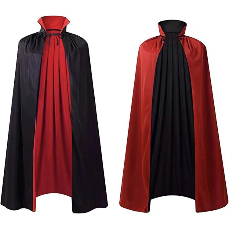 Kids Halloween wizard cosplay cloak with reversible cape