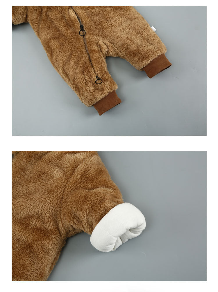 Hooded long sleeve cotton baby onesie winter wear