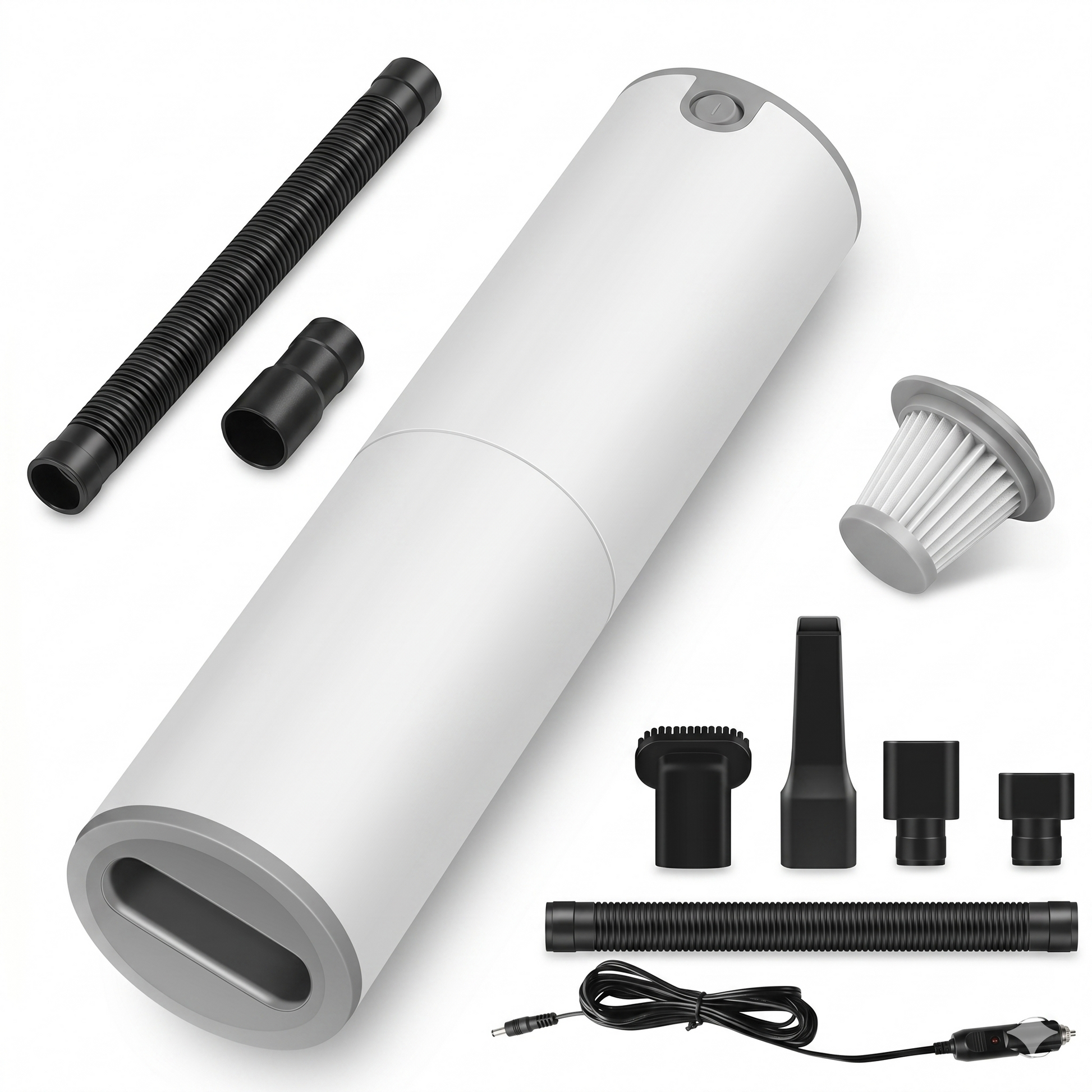 Car mini vacuum cleaner cleaning dust from the seat 