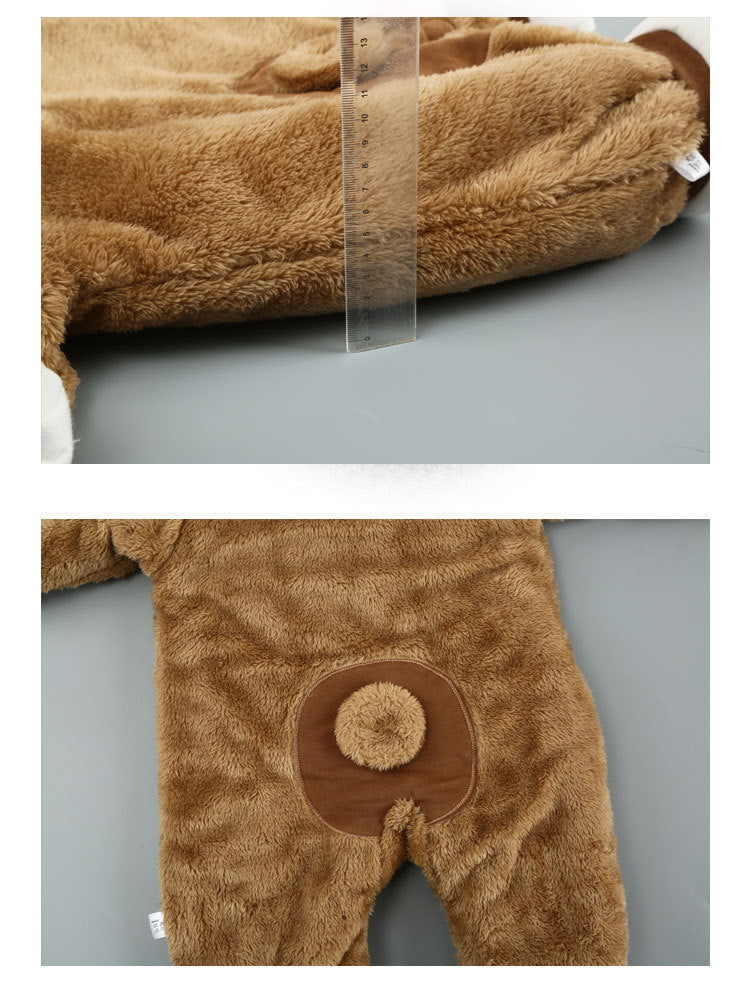 Hooded long sleeve cotton baby onesie winter wear