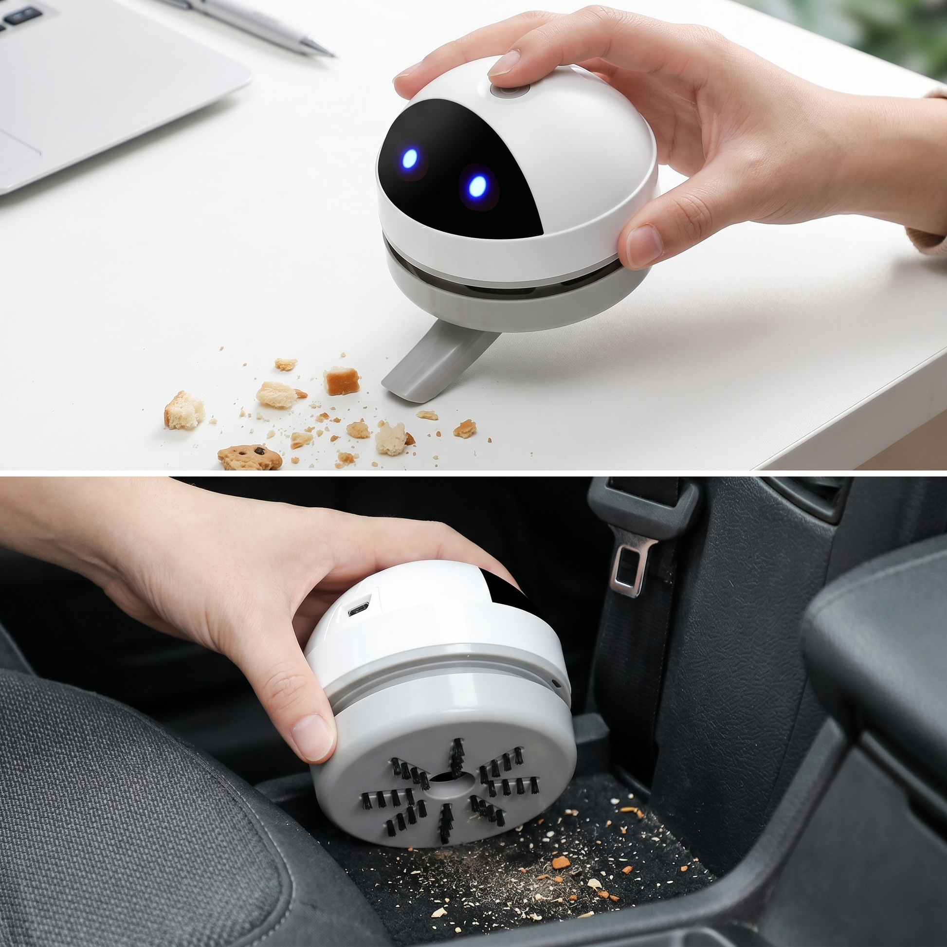 Mini desk vacuum cleaner for workspace use